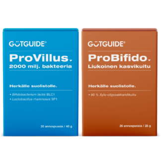 GutGuide-ProVillus-ja-ProBifido-bakteerilisäpakkaukset